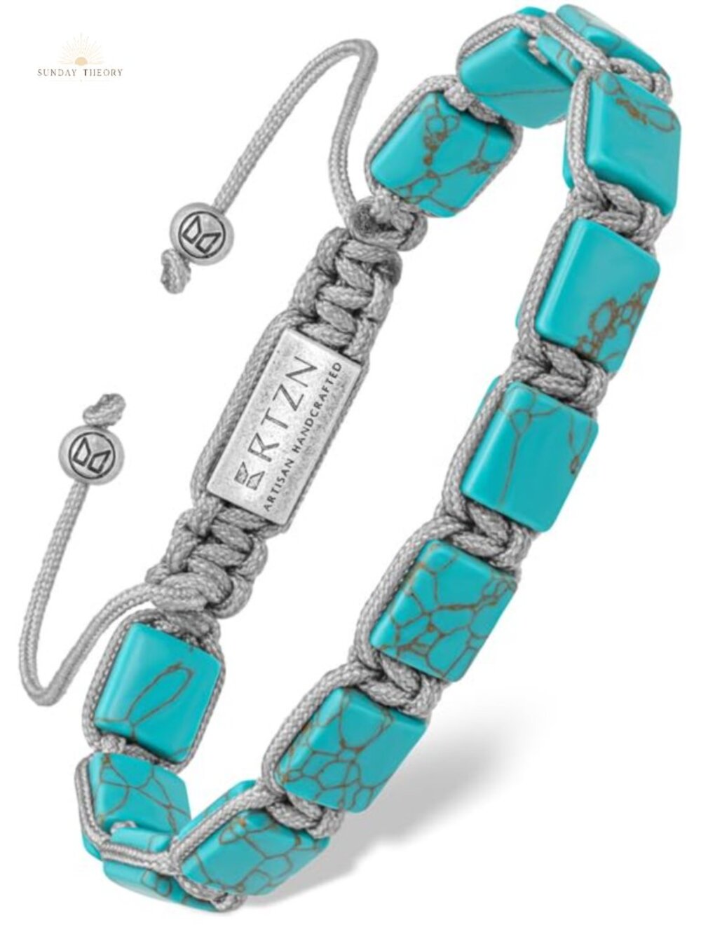 Handcrafted Turquoise Beaded Bracelet Adjustable Mala Style